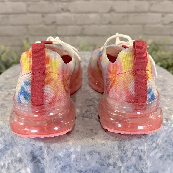 Link Flow-19K Fuchsia TieDye Fly-Knit Stretch Lace-up Fashion Sneakers Girls 10M - Picture 4 of 11